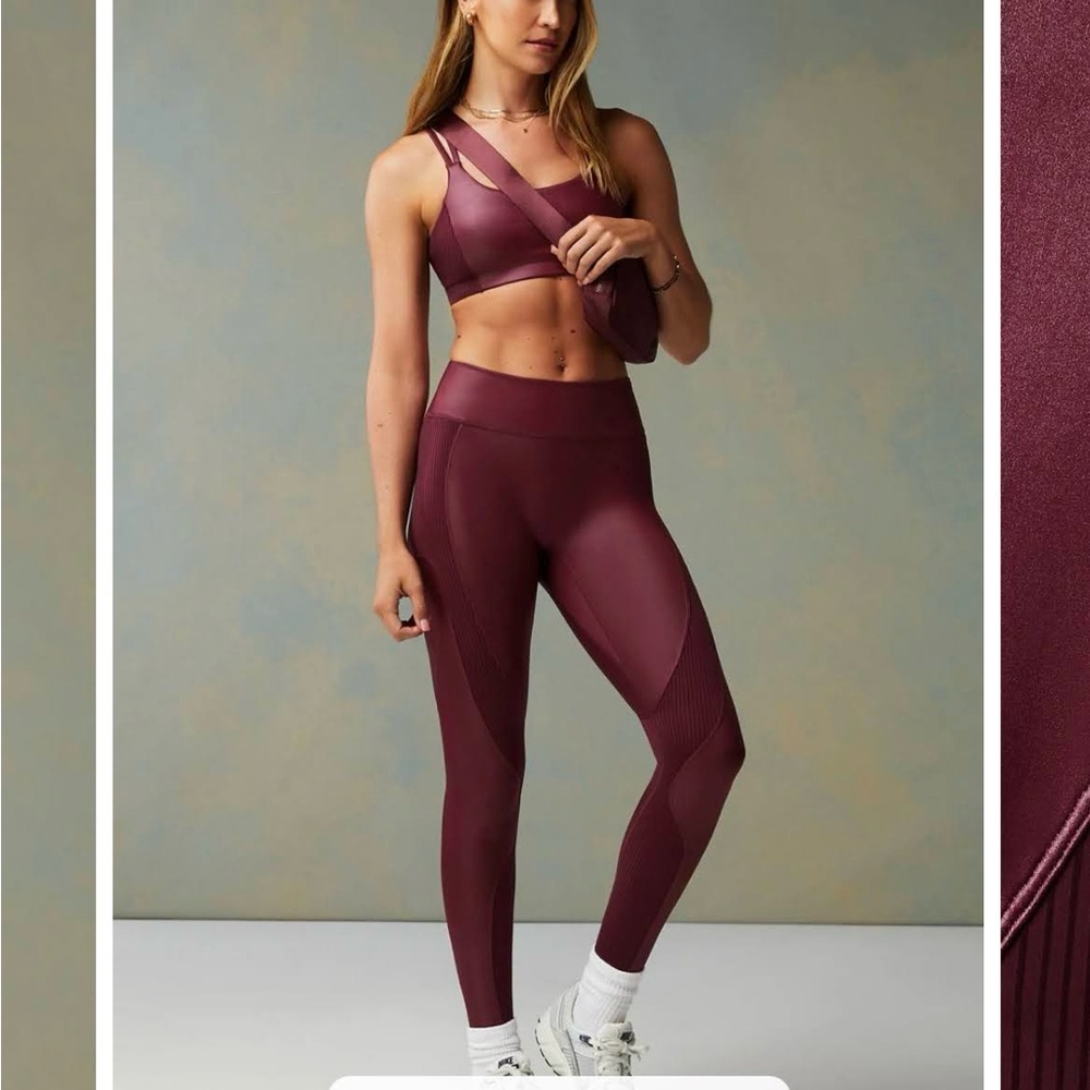 Merlot Shine 2-Piece Sports Bra & Leggings Set